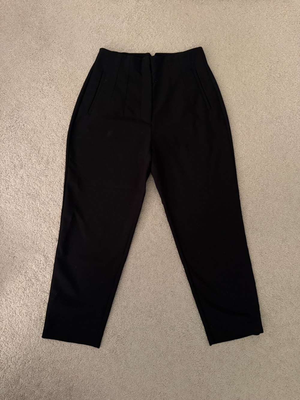 Zara Black High-Waisted Ankle Pants Black Size Large
